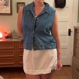 Denim Vest Western Southwest Cottage Core Charm Southwest Canyon Size L